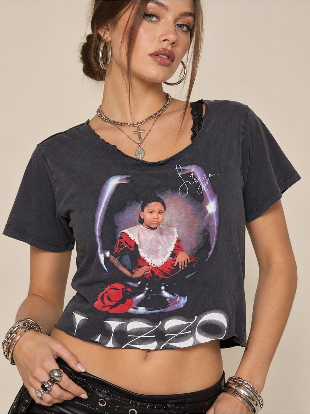 Lizzo Cuz I Love You Too 2019 Tour Graphic Tee DIY CropRaw Hem Festival Music